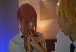 Makina cosplay - Paródia pornô em live action do anime Chainsaw man